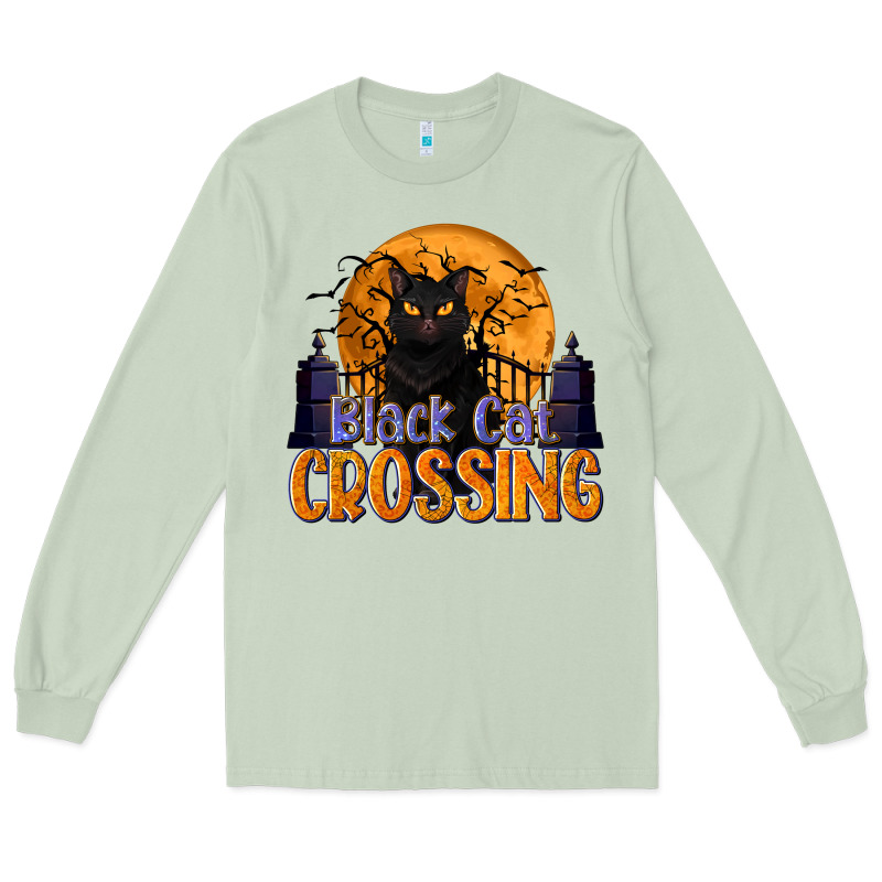 Black Cat Crossing Long Sleeve Tee by texasbilliewilder | Teevron