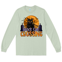 Matcha Black Cat Crossing Long Sleeve Tee - texasbilliewilder