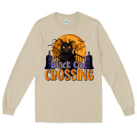 Mushroom Black Cat Crossing Long Sleeve Tee - texasbilliewilder