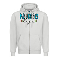 Dove Grey Nurse life Zipper Hoodie - CowhideDigitalArt