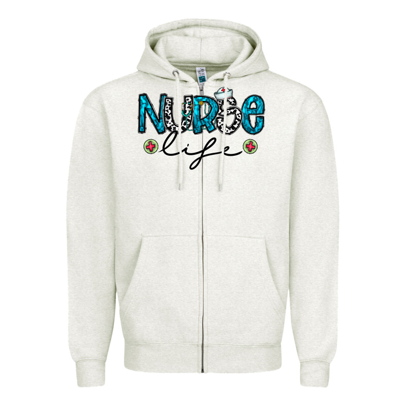 Nurse Life Zipper Hoodie by CowhideDigitalArt | Teevron