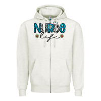 Oatmeal Heather Nurse life Zipper Hoodie - CowhideDigitalArt