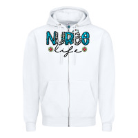 White Nurse life Zipper Hoodie - CowhideDigitalArt