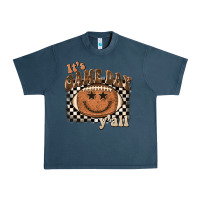 Midnight Navy it's game day y'all football smiley face Urban Heavy Tee - BarkalooDesign