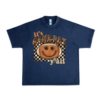 Navy it's game day y'all football smiley face Urban Heavy Tee - BarkalooDesign