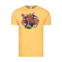 Vintage Mustard Baseball afro girl sneakers Vintage Tee - RanaPortraitStore