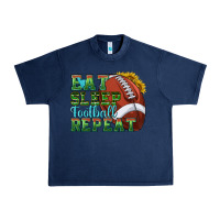 Navy eat sleep football repeat Urban Heavy Tee - texasbilliewilder