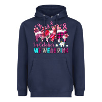 Navy in october we wear pink cancer ribbon with teeth Heavyweight Hoodie - AdoDesignShop