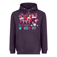 Plum in october we wear pink cancer ribbon with teeth Heavyweight Hoodie - AdoDesignShop