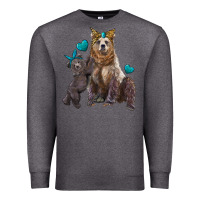 Charcoal Heather mama bear and baby bear Premium Sweatshirt - Artiststas