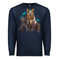 Navy mama bear and baby bear Premium Sweatshirt - Artiststas