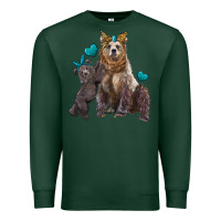 Sports Green mama bear and baby bear Premium Sweatshirt - Artiststas