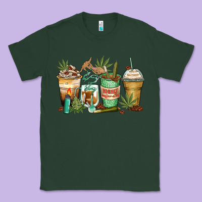 Highly Caffeinated Coffee Cups Classic Tee Designed By Zillion Design Studio