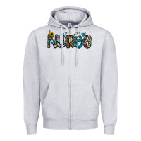 Heather Grey nurse Zipper Hoodie - CowhideDigitalArt