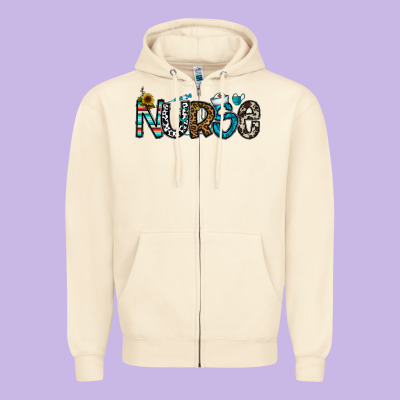 Nurse Zipper Hoodie Designed By Cowhidedigitalart