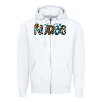 White nurse Zipper Hoodie - CowhideDigitalArt
