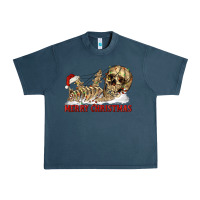 Midnight Navy Merry christmas skeleton Urban Heavy Tee - RanaPortraitStore
