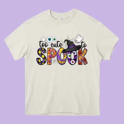 Too Cute To Spook Heavy Core Tee Designed By Cowhidedigitalart