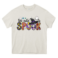 Cream too cute to spook Heavy Core Tee - CowhideDigitalArt