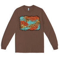 Chestnut western leopard tooled leather background Long Sleeve Tee - Zillion Design Studio