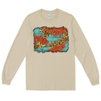 Mushroom western leopard tooled leather background Long Sleeve Tee - Zillion Design Studio