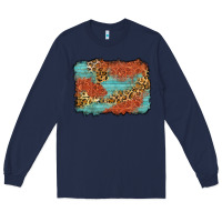 Navy western leopard tooled leather background Long Sleeve Tee - Zillion Design Studio