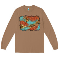 Toasted Coconut western leopard tooled leather background Long Sleeve Tee - Zillion Design Studio