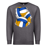 Charcoal Heather volleyball patch Premium Sweatshirt - AdoDesignShop
