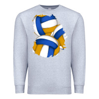 Heather Grey volleyball patch Premium Sweatshirt - AdoDesignShop