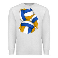 Oatmeal Heather volleyball patch Premium Sweatshirt - AdoDesignShop
