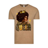 Vintage Coffee Birthday queen afro girl Vintage Tee - RanaPortraitStore