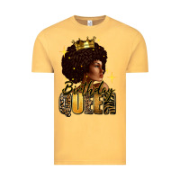 Vintage Mustard Birthday queen afro girl Vintage Tee - RanaPortraitStore