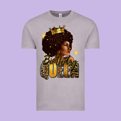 Vintage Tee Birthday queen afro girl