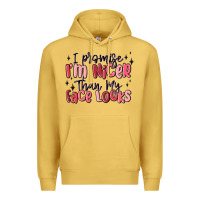 Antique Gold i promise i'm nicer than my face looks Premium Hoodie - MaliasSmallBusiness