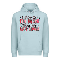 Blue Mist i promise i'm nicer than my face looks Premium Hoodie - MaliasSmallBusiness