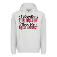 Dove Grey i promise i'm nicer than my face looks Premium Hoodie - MaliasSmallBusiness