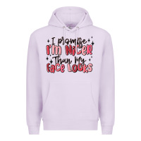 Lilac i promise i'm nicer than my face looks Premium Hoodie - MaliasSmallBusiness