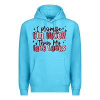 Ocean Blue i promise i'm nicer than my face looks Premium Hoodie - MaliasSmallBusiness