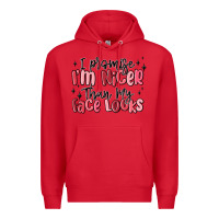 Red i promise i'm nicer than my face looks Premium Hoodie - MaliasSmallBusiness