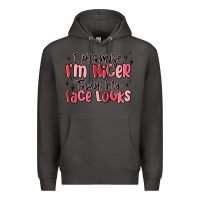 Smoke i promise i'm nicer than my face looks Premium Hoodie - MaliasSmallBusiness