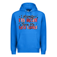 True Royal i promise i'm nicer than my face looks Premium Hoodie - MaliasSmallBusiness