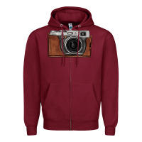 Burgundy vintage camera Zipper Hoodie - FaDigitalArtStudio