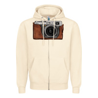 Sandshell vintage camera Zipper Hoodie - FaDigitalArtStudio