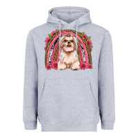Shih Tzu Floral Rainbow Heavyweight Hoodie | Teevron