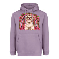 Lavender shih tzu floral rainbow Heavyweight Hoodie - Artiststas