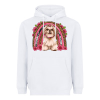 White shih tzu floral rainbow Heavyweight Hoodie - Artiststas