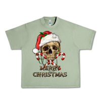 Oil Green merry christmas skull Urban Heavy Tee - RanaPortraitStore