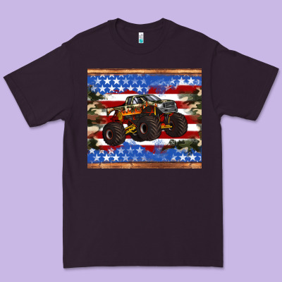 Monster Truck American Flag Tumbler Premium Tee Designed By Artiststas