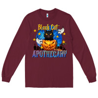 Burgundy Black Cat Apothecary Long Sleeve Tee - texasbilliewilder