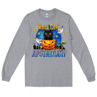 Heather Grey Black Cat Apothecary Long Sleeve Tee - texasbilliewilder
